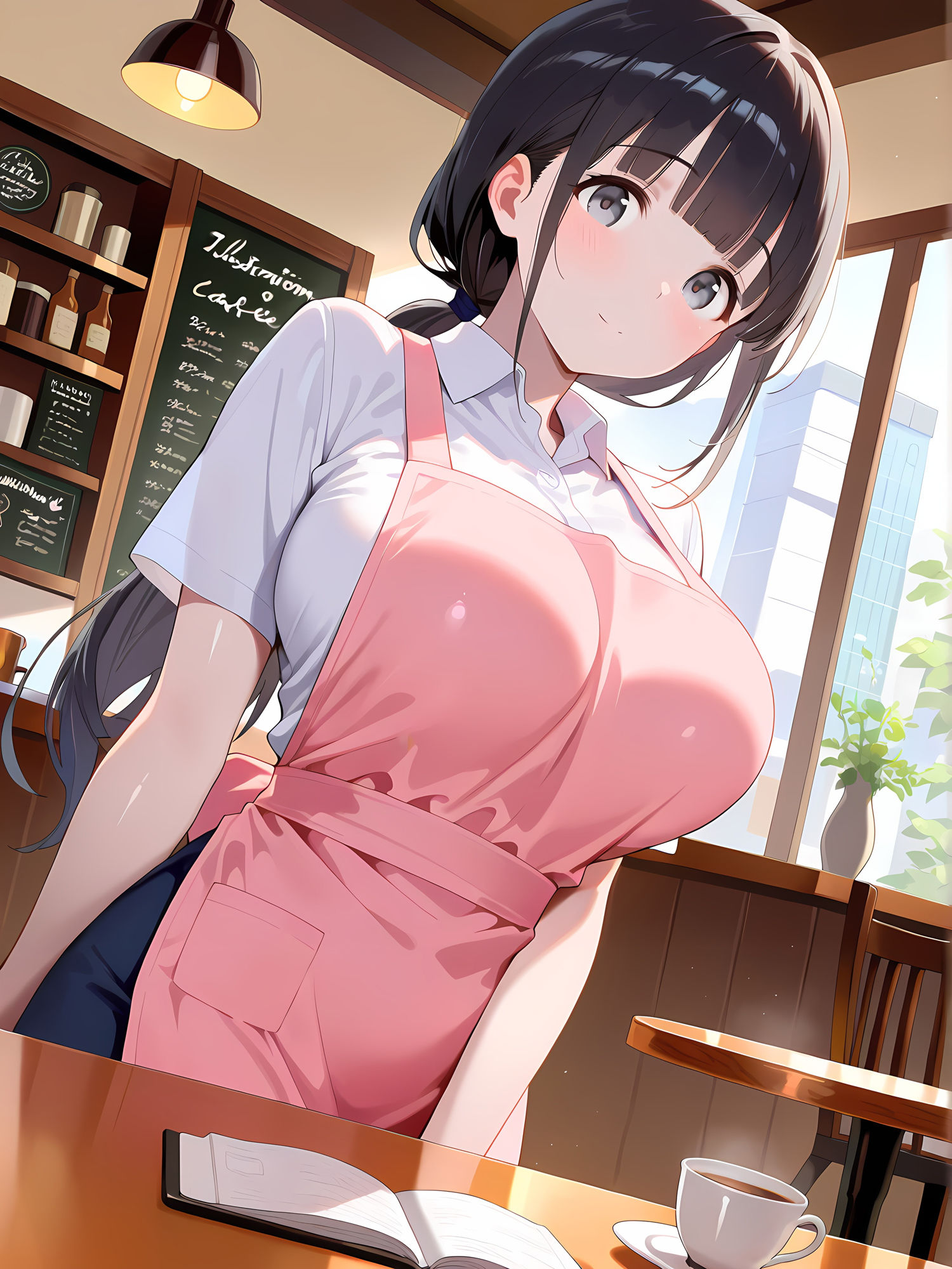 サンプル画像1:カフェでお姉さんとイチャ×2(にょすらもっち) [d_571643]