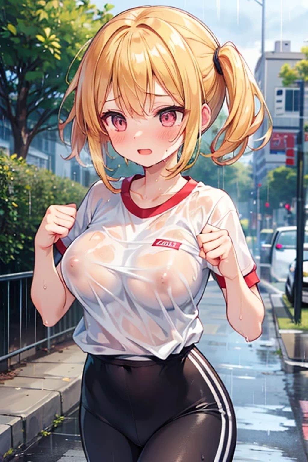 爆乳女子校生、びしょ濡れマラソン大会 画像3