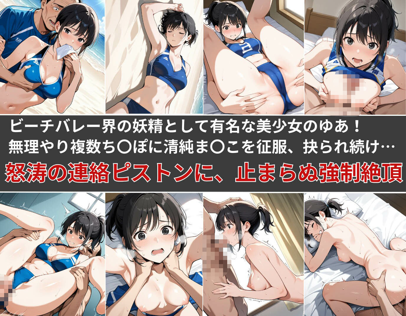 サンプル画像1:怒涛の連続ピストンに、止まらぬ強●絶頂！現役J〇ビーチバレー部員の若ま〇こ決壊＆崩壊(制服物語) [d_571913]