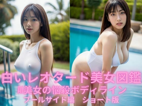 白いレオタード美女図鑑 - AI美女の悩殺ボディライン プールサイド編  ショート版