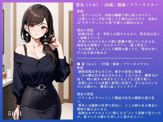 サンプル画像2:人妻NTR 梨央（28） 〜4ヶ月間のSEX記録 100ページ超え〜(IYASHI) [d_572194]