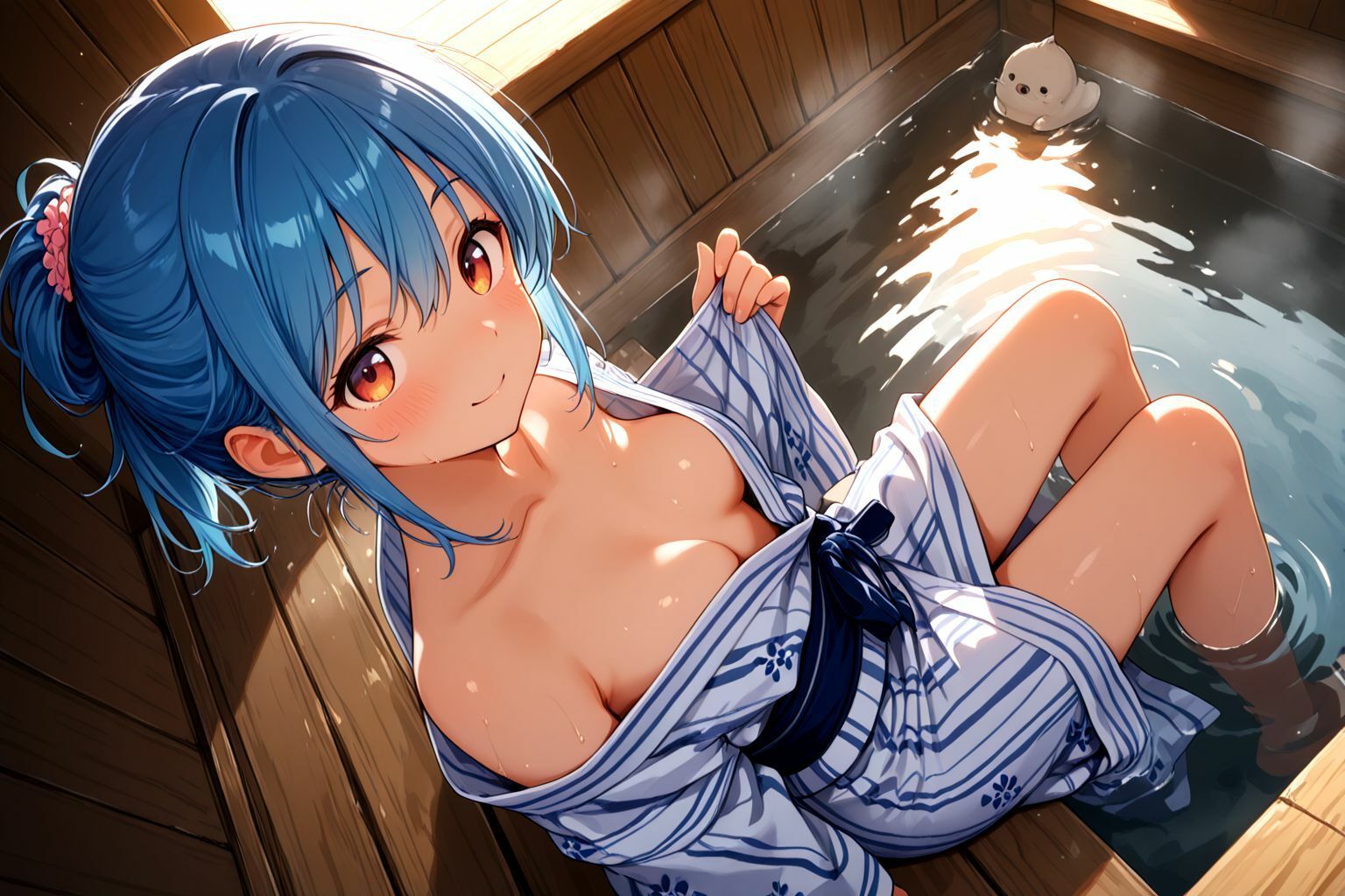 旅行先で見つけたちっぱい浴衣美少女とえちえちセックス画像no.2
