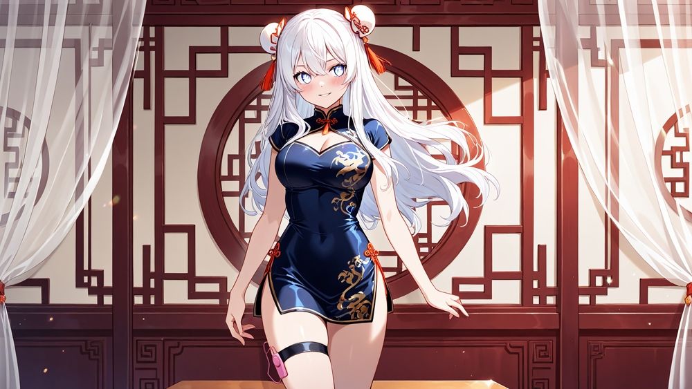 サンプル画像4:清楚白髪と妖艶ピンク髪グラビアアイドルが撮影で孕ませ交尾【高画質】(御一堂) [d_572233]