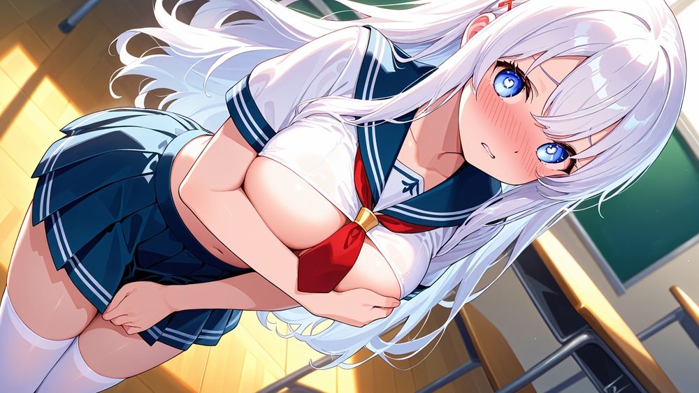 サンプル画像6:清楚白髪と妖艶ピンク髪グラビアアイドルが撮影で孕ませ交尾【高画質】(御一堂) [d_572233]