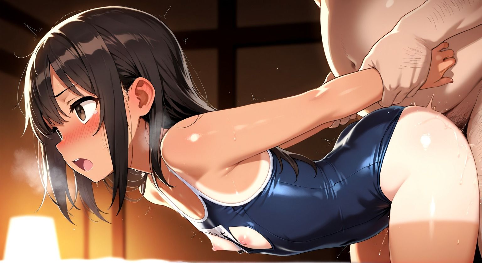 先生！まだ着替え中です！ 教室で着替え中に侵入しスク水の処女に生ハメ サンプル画像 9