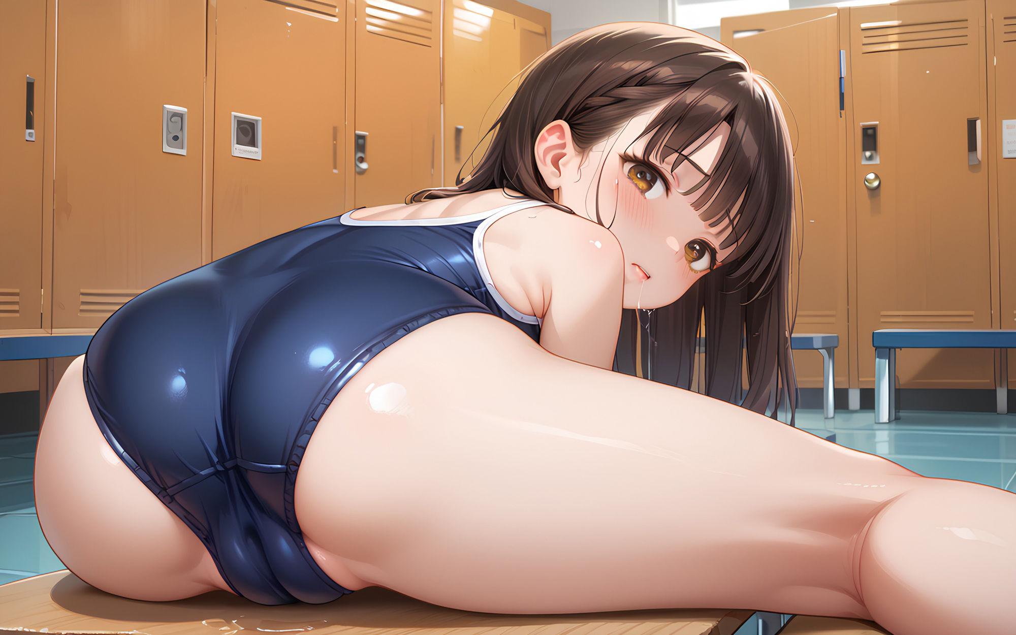 サンプル画像2:ちっぱい学園  〜スク水編〜  つるぺたな少女に中出しセックス(もちきなこ) [d_572369]