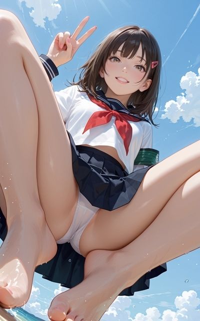 【エロ漫画】2〜2.5次元美少女 脚フェチ足フェチ写真集3 制服編26
