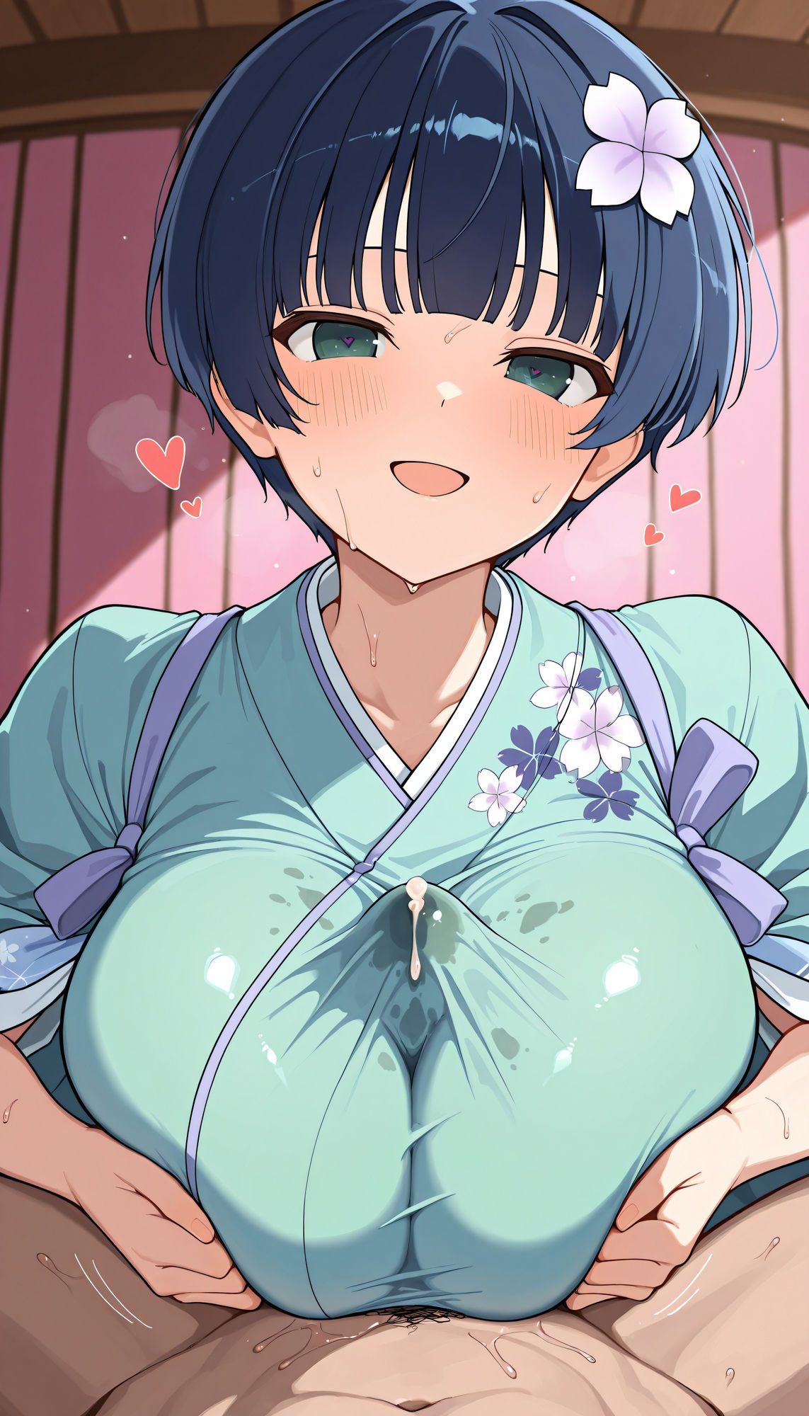 サンプル画像6:『閃乱カグラ』月閃5人（雪泉・叢・夜桜・四季・美野里）の爆乳パイズリCG集！──パイズリ特化500枚！(農地改革) [d_572690]