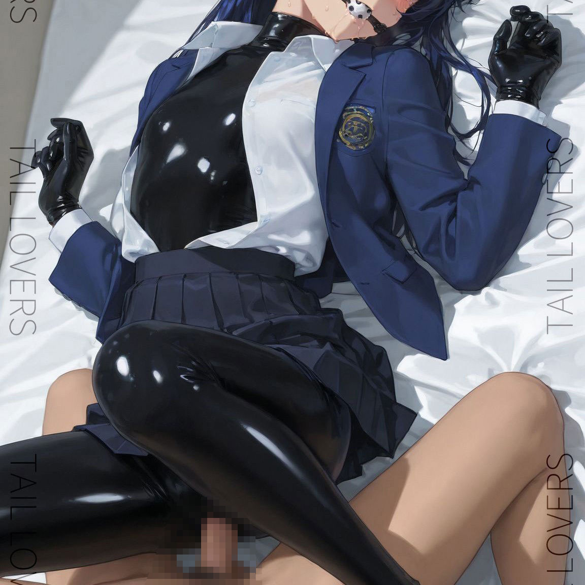 サンプル画像3:ロングヘアの制服JKとラバー変態SEX【66枚】(TAIL LOVERS) [d_572831]