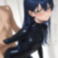 ロングヘアの制服JKとラバー変態SEX【66枚】