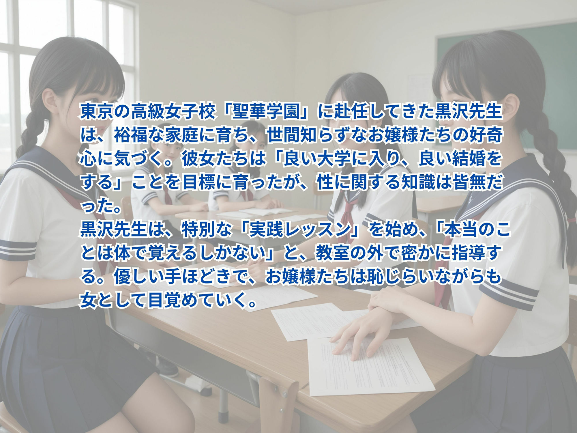 サンプル画像1:お嬢様たちに性教育(ななファクトリー) [d_573142]