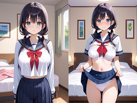 サンプル画像1:気弱なロリ巨乳制服少女はおじさんたちの言いなり(シュークリーム乱舞) [d_573336]