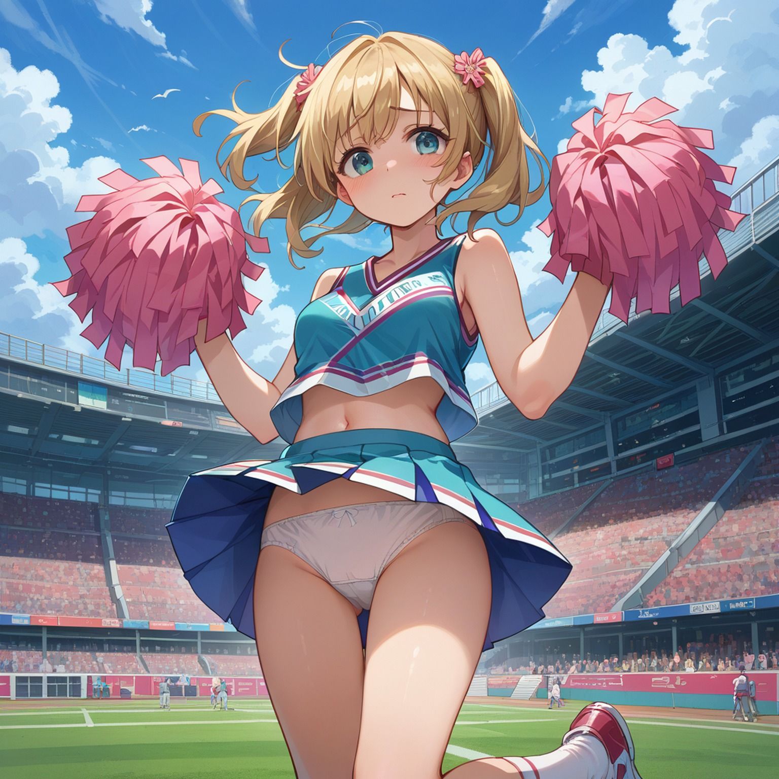 サンプル画像1:エッチなチアリーダー【AIイラスト集】(ネコネコガール) [d_573404]