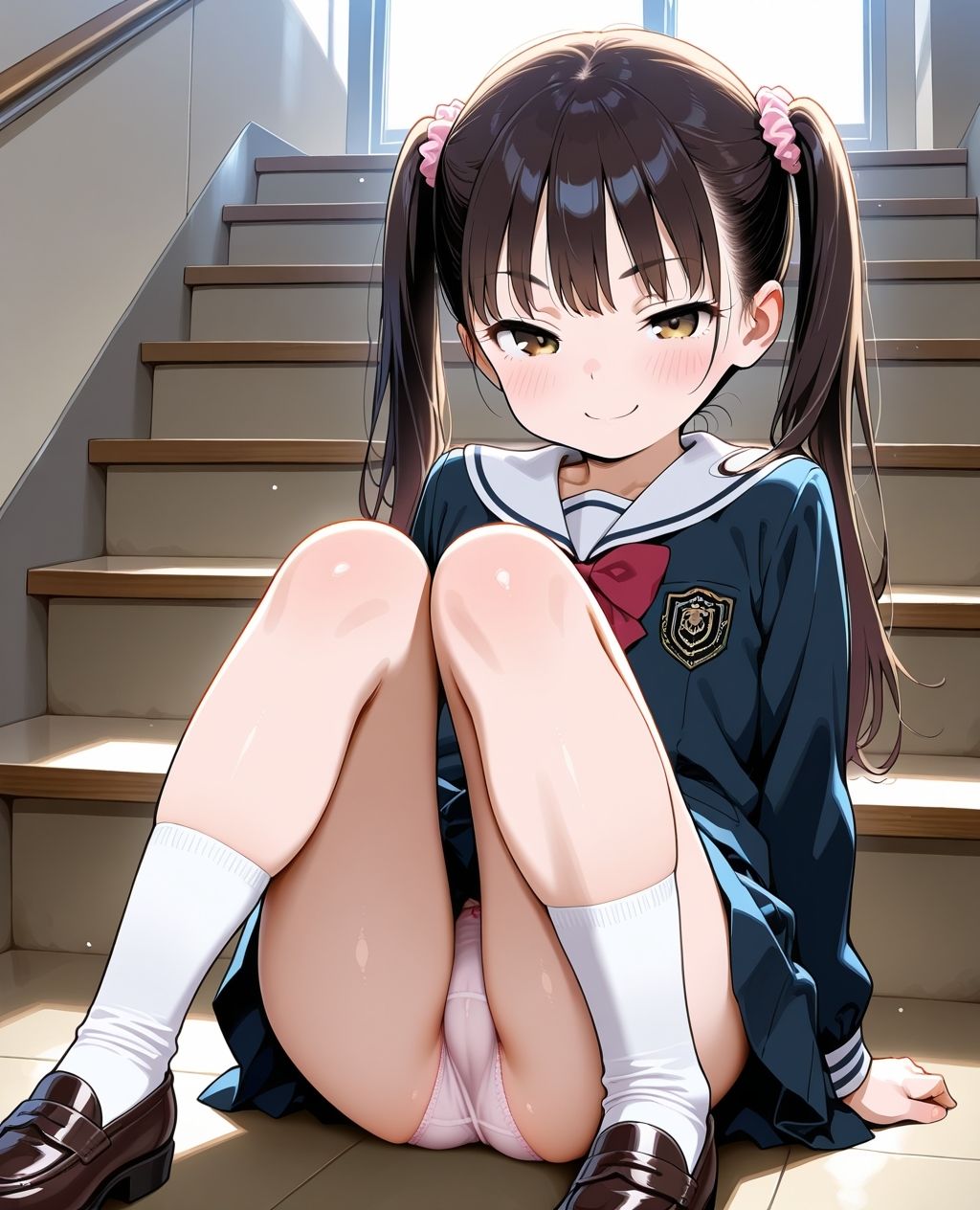 サンプル画像3:見せつけガールズ☆階段すわり編ツインテールVer(カズン) [d_573592]