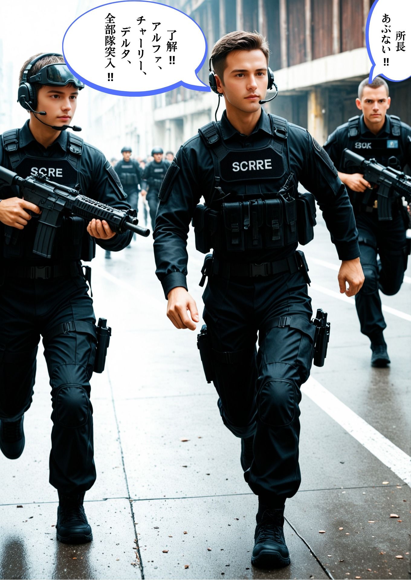 サンプル画像3:女機動隊隊長(シロウトAI美女AMU) [d_573643]