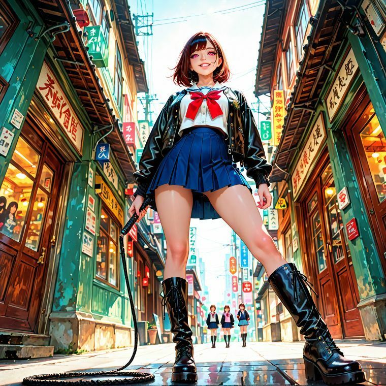 サンプル画像4:JK制服＋ブーツの女王たち1(正服着衣–RaMU（裸無）) [d_573651]