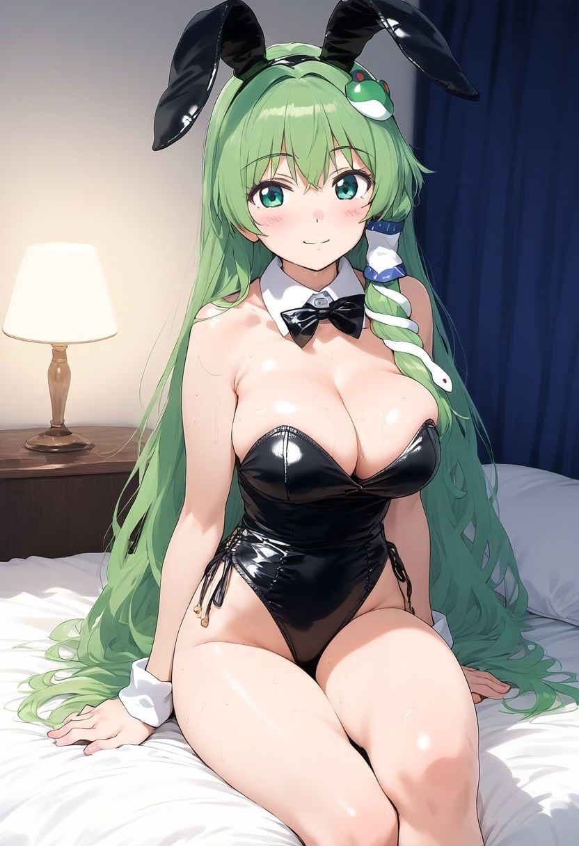 早苗さんバニーと寝室でイチャエロH 高解像度イラスト集 画像1