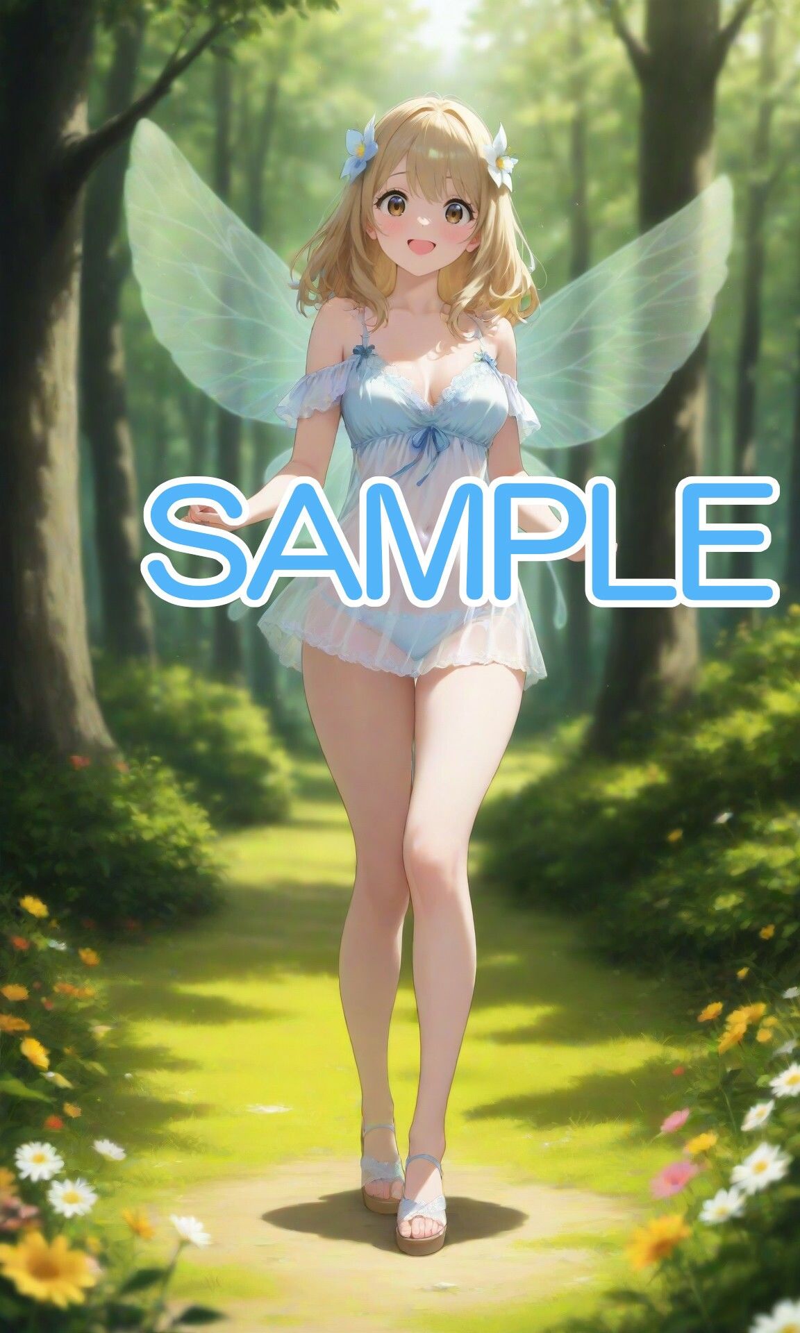 サンプル画像2:金髪ショートで妖精な女の子と森で・・・(へびの皮) [d_573688]