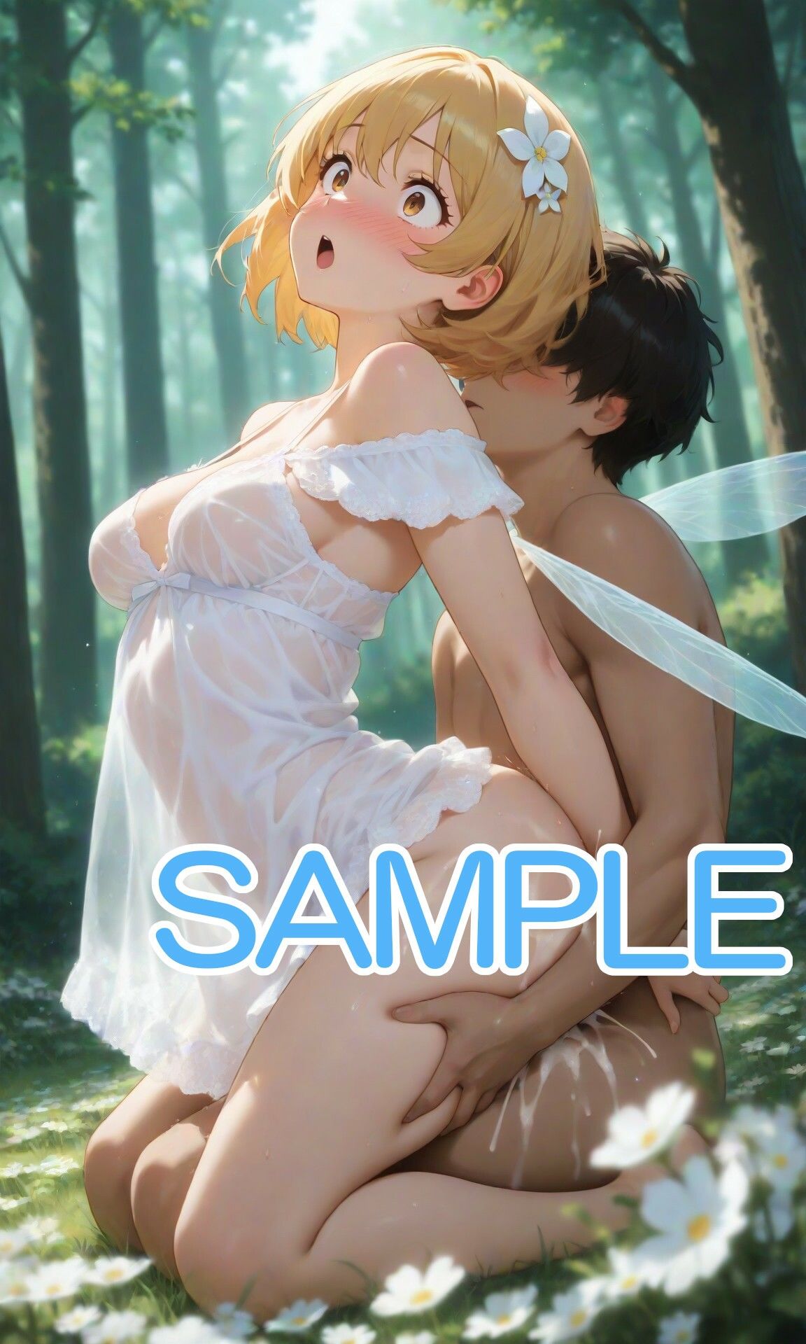 サンプル画像3:金髪ショートで妖精な女の子と森で・・・(へびの皮) [d_573688]