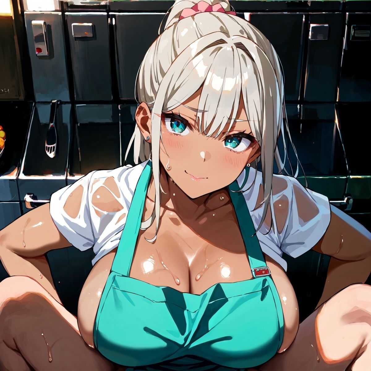 サンプル画像1:黒ギャル裸エプロンH！【厳選画像330枚】Vol.7(青春童貞) [d_573697]