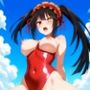 真夏の海水浴場にいた美女をいただきました。