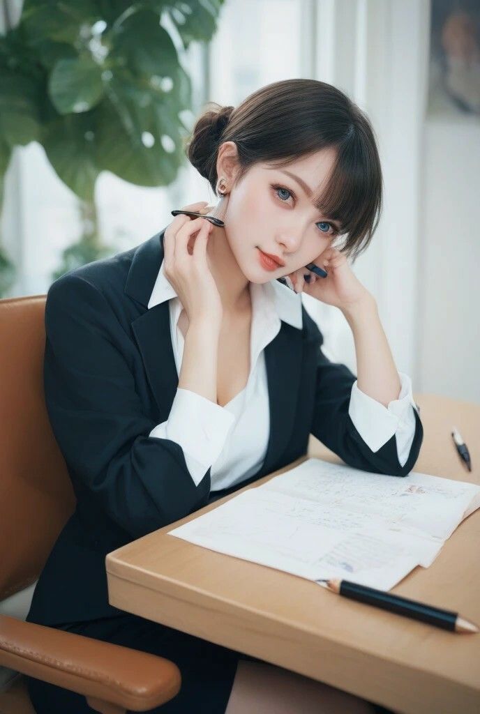 サンプル画像1:働く女性、癒し系の女性たちのイラスト(Nekronaut) [d_573928]