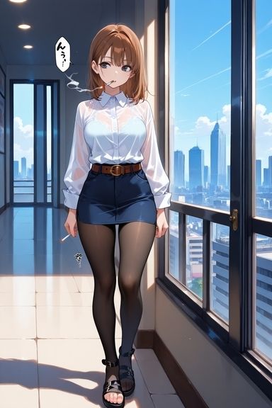 タバコ休憩してた先輩に性処理してもらった 画像1