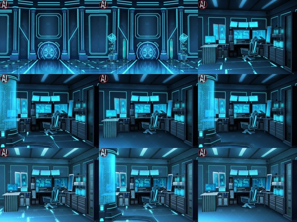 みにくる背景CG素材集『未来編』part02-Blue×Black-B 画像1