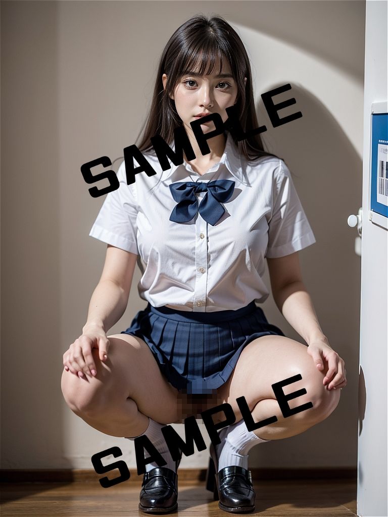 AIフェチフォト集vol.16 ノーパンウンコ座り〜無防備な瞬間を切り取った、背徳と純粋の狭間〜2