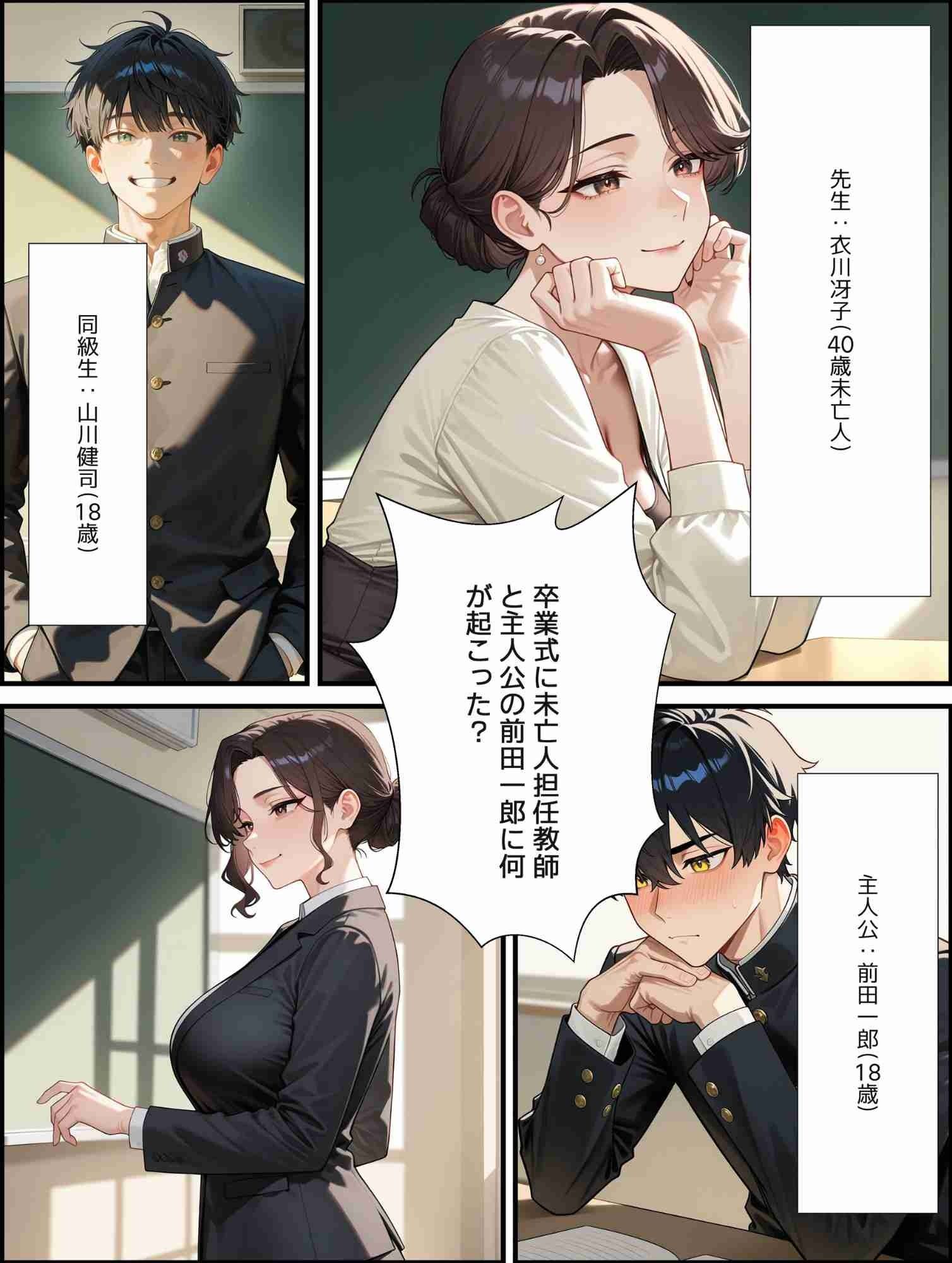 サンプル画像1:未亡人先生と最後の授業〜魅惑の初体験(満開の花園) [d_574897]