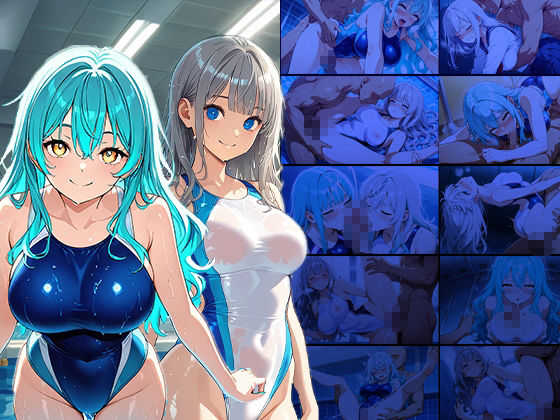 爆乳水色灰色ヘア水泳部員が新任コーチと生ハメ特訓【4K】 画像1
