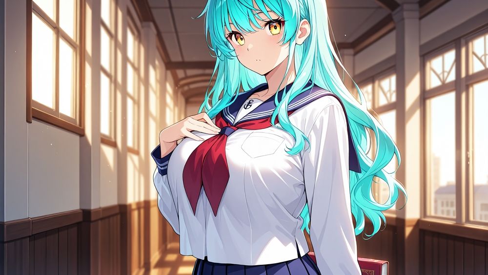 サンプル画像2:爆乳水色灰色ヘア水泳部員が新任コーチと生ハメ特訓【4K】(ニート印刷所) [d_574977]