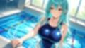 爆乳水色灰色ヘア水泳部員が新任コーチと生ハメ特訓【4K】