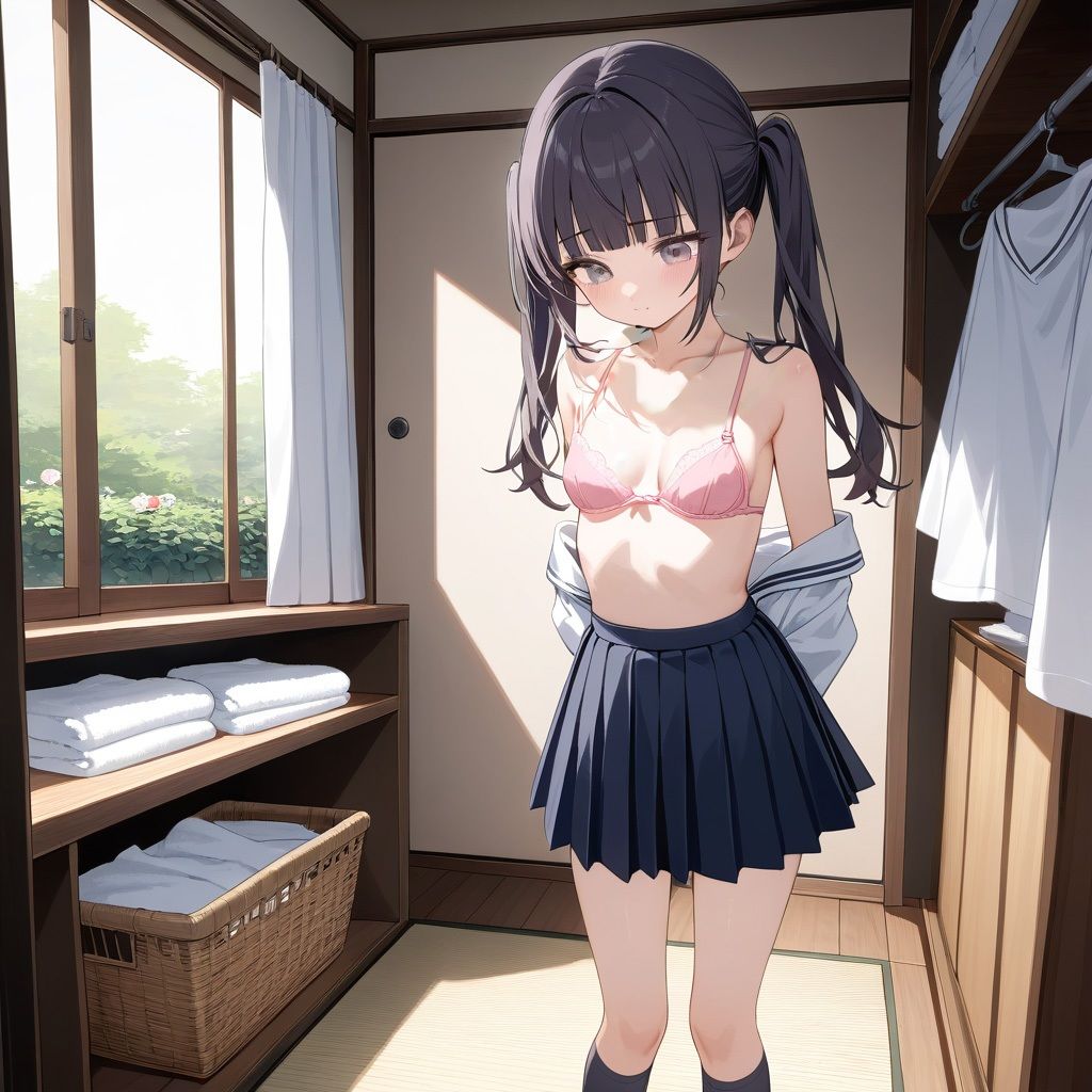 黒髪ツインの妹と内緒でナイショのH 画像1