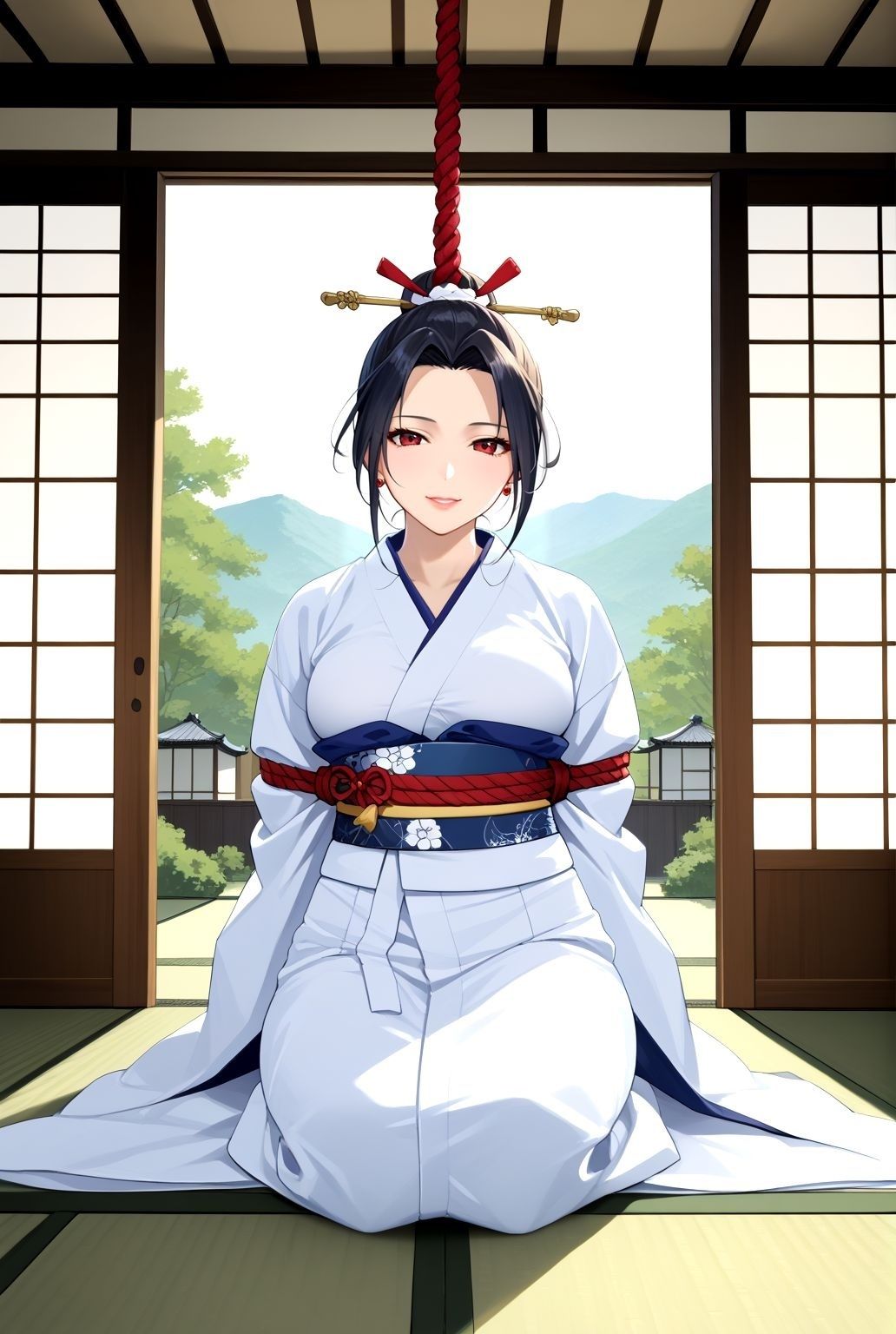 サンプル画像1:和室で艶めく熟女緊縛 〜熟れた肉体、縄に沈む〜(快楽熟女クラブ) [d_575135]