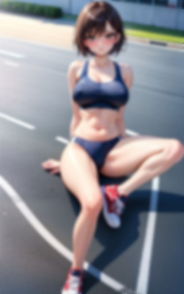 卑猥すぎる恰好で男を挑発する巨乳淫乱陸上女子部員 画像4