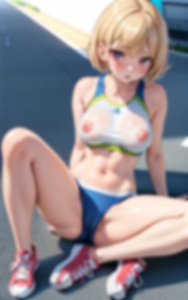 卑猥すぎる恰好で男を挑発する巨乳淫乱陸上女子部員 画像5