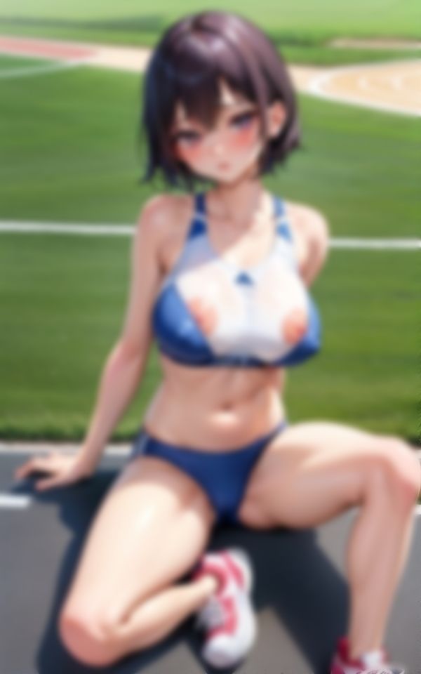 卑猥すぎる恰好で男を挑発する巨乳淫乱陸上女子部員 画像6