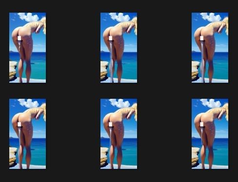 サンプル画像1:おしっこ動画（リア系）:ごめんなさい、女子トイレ混んでて・・・、外でしちゃうね・・・。快晴の海のおもらしのひとこま、屋外全裸金髪女の立ち小便、爆尿一歩手前、ちょろちょろおしっこ。(EROISM VIDEO) [d_575246]