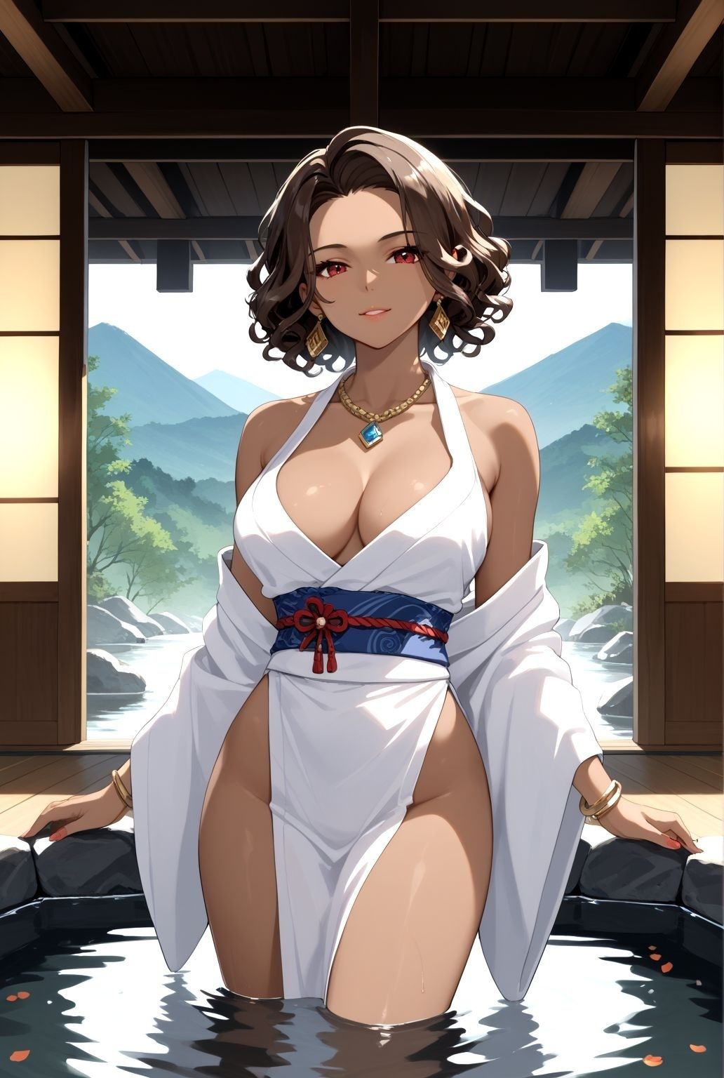 サンプル画像1:和室で乱れる異国の爆乳 〜艶肌に滴る湯と蜜〜(快楽異国クラブ) [d_575740]