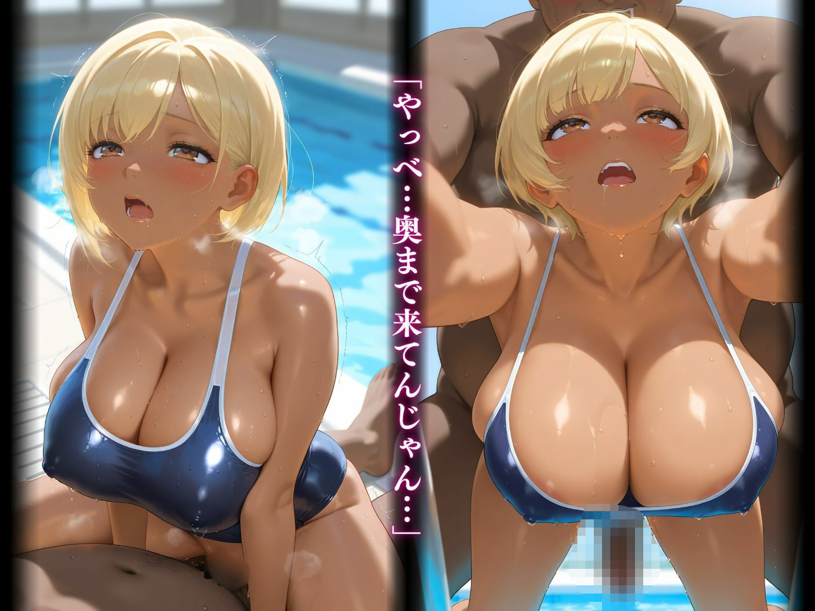 神スク水黒ギャル処女喪失やべぇきもちぃ(はーと) 画像5