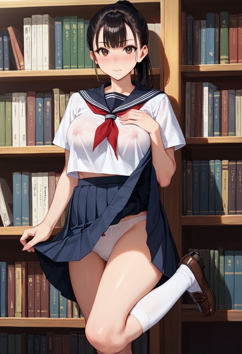 図書館で女子校生に強●種付け調教 画像1