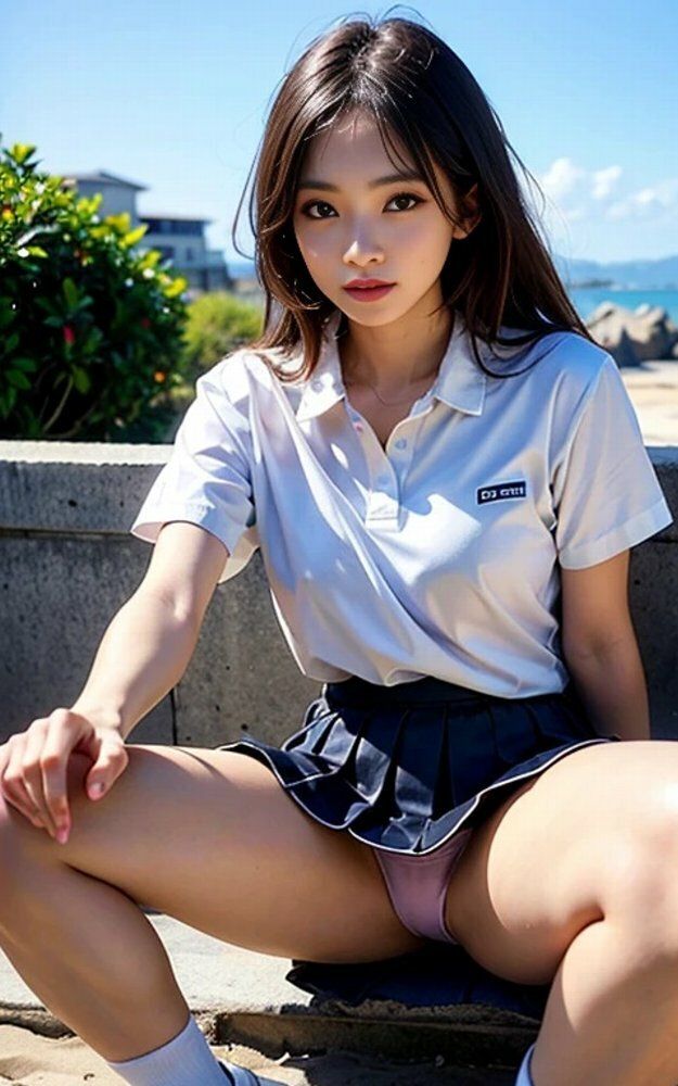 サンプル画像2:女子大生江ノ島海岸パンチラ画像集(榊原大造) [d_575889]