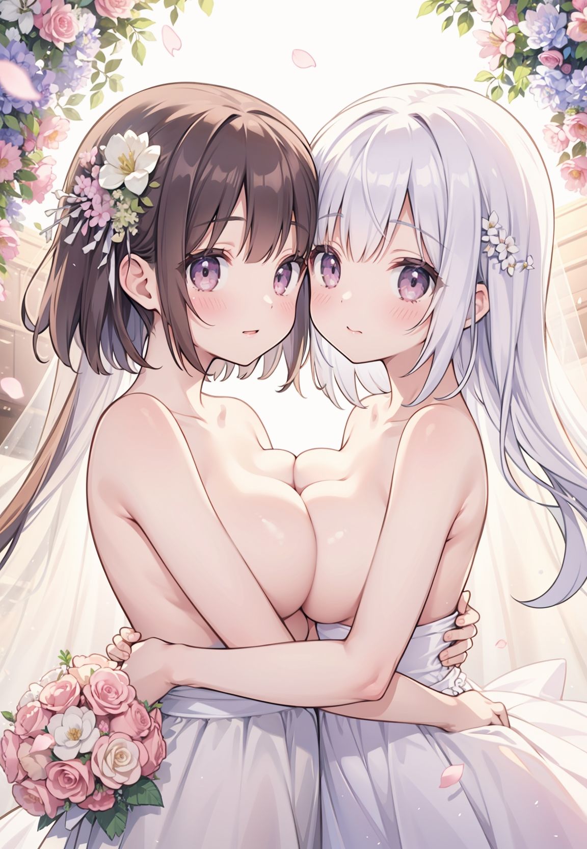 【無料】百合イラスト詰め合わせ〜結婚から幼少期まで〜 画像1
