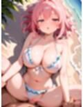 ジト目の巨乳美少女とビーチで！4