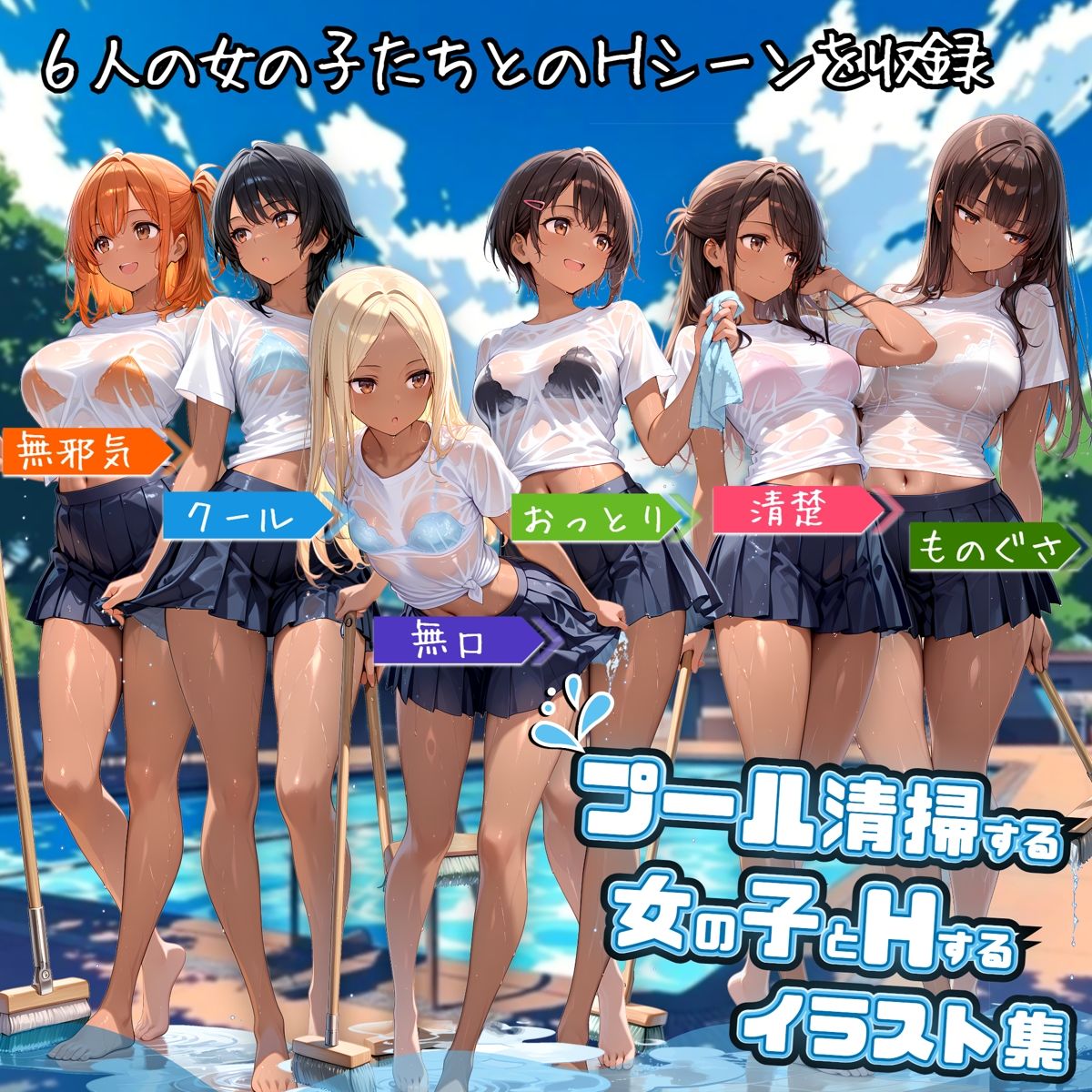 サンプル画像1:プール清掃する女の子とHするイラスト集(ハルの遊び場) [d_576231]