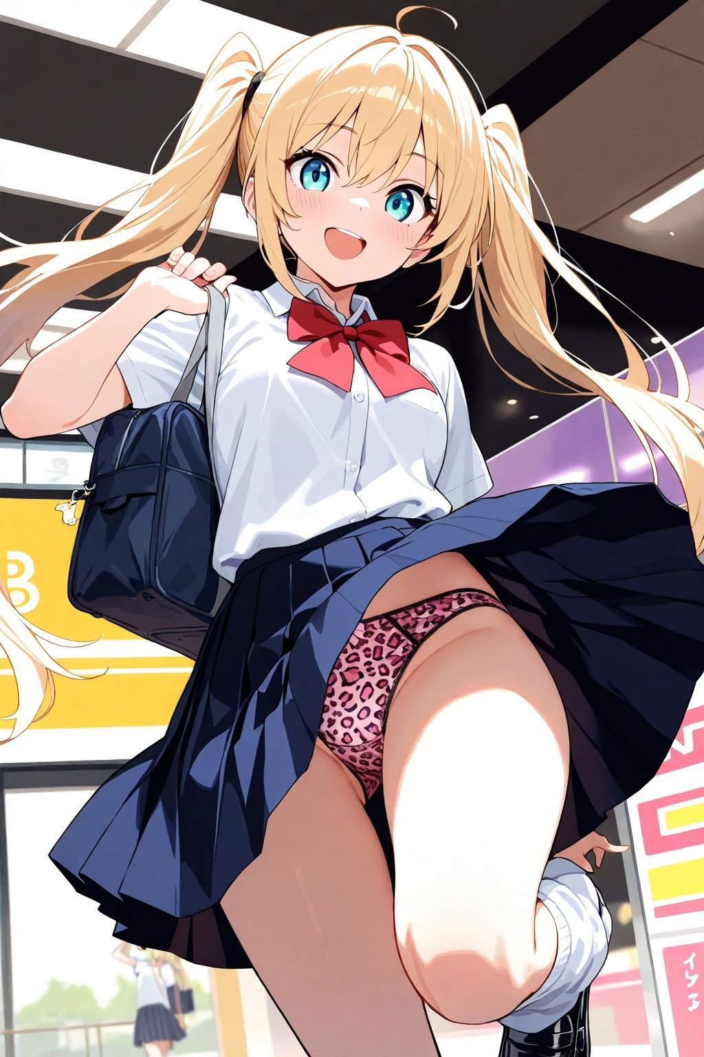 サンプル画像3:突風パンチラ  風ちらルーズソックスJK(あみゅみゅ) [d_576270]