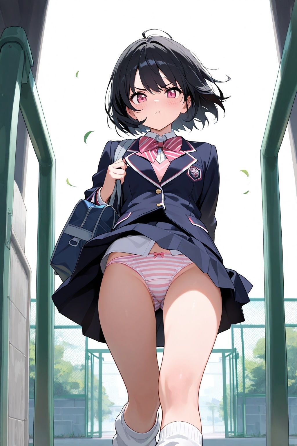突風パンチラ 風ちらルーズソックスJK 画像10