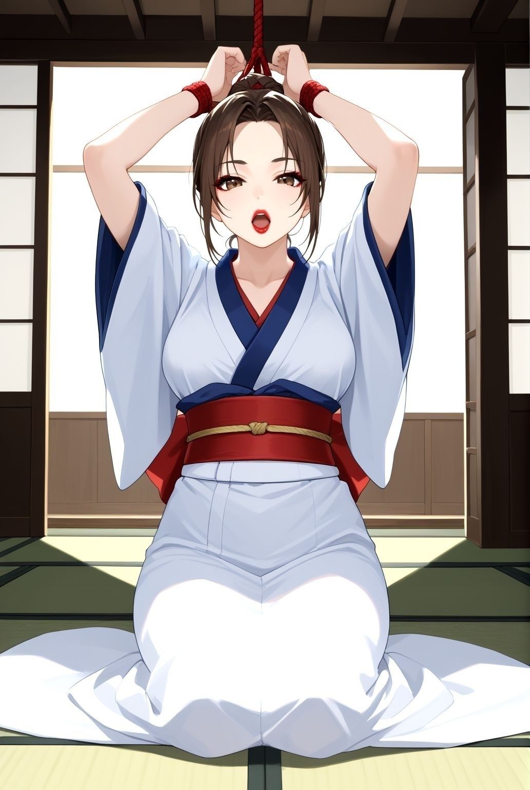 サンプル画像2:天井つるし 緊縛 巨乳美人 〜濡れた縄に囚われて〜(巨乳クラブ) [d_576378]