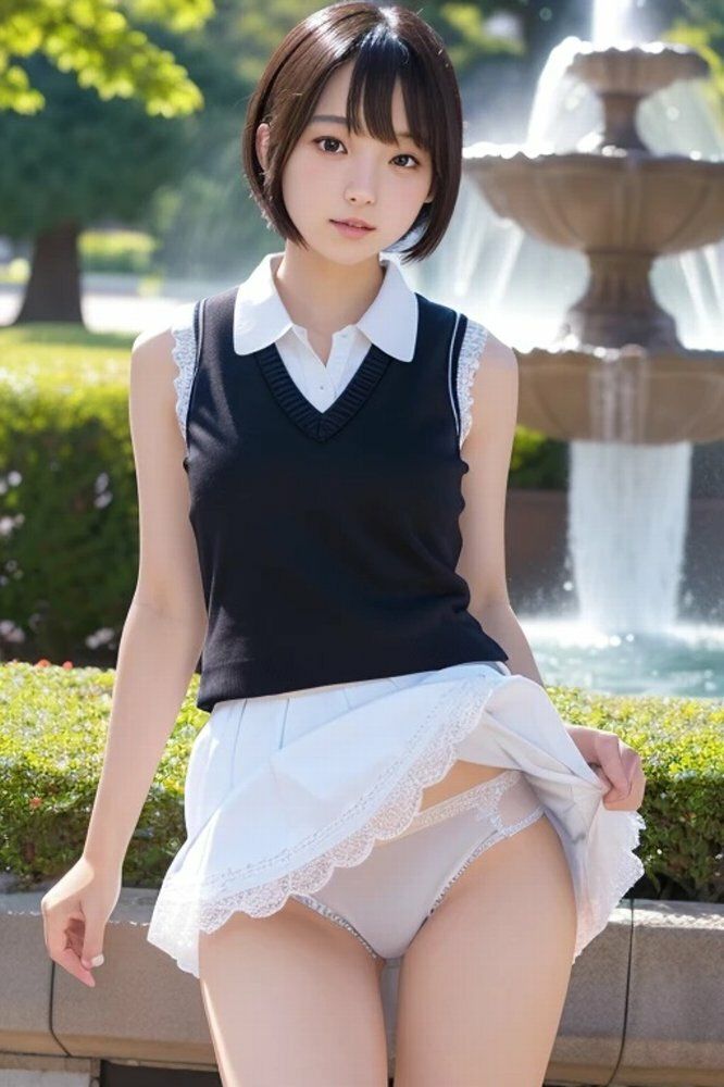 女子大生噴水のある公園パンチラ画像集 画像2